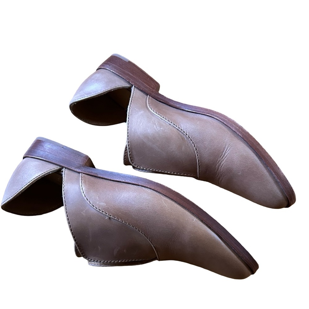 Nisolo Leather Smoking Flats Taupe Nude Beige Shoes Size 6 - Picture 11 of 14